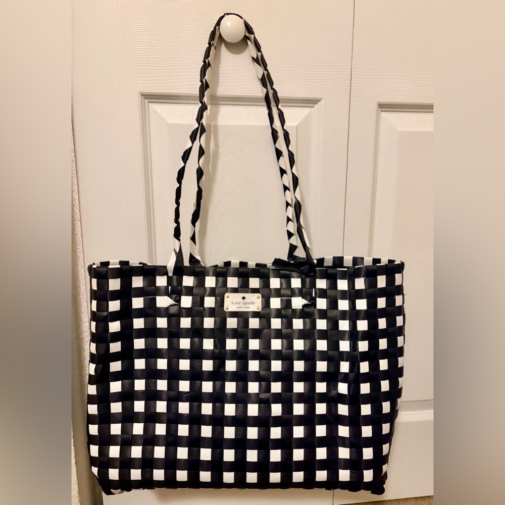 Kate Spade Black and White Woven Tote